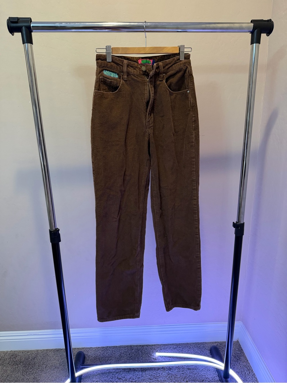 Empyre Brown Corduroy Pants with Logo Tag